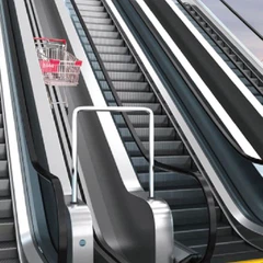 Escalator pour chariot de courses
